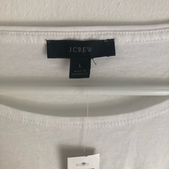 NWT J Crew oversized long sleeve white pocket tee - Picture 3 of 3
